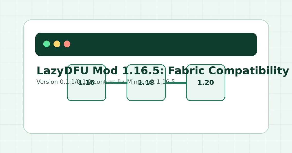 LazyDFU mod logo for Minecraft 1.16.5 Fabric compatibility